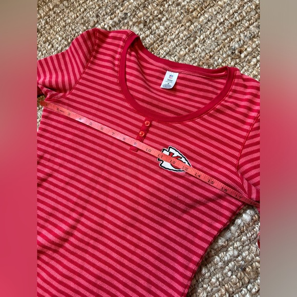 NFL brand Kansas City Chiefs Thermal half button up long sleeve stripes small - Picture 4 of 6